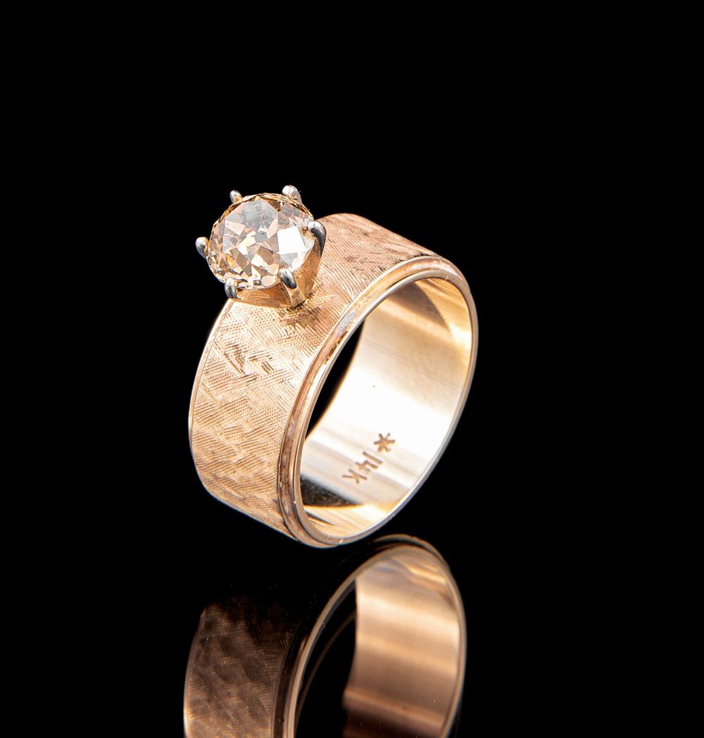 Appraisal: kt Yellow Gold and Natural Fancy Brown Diamond Ring the