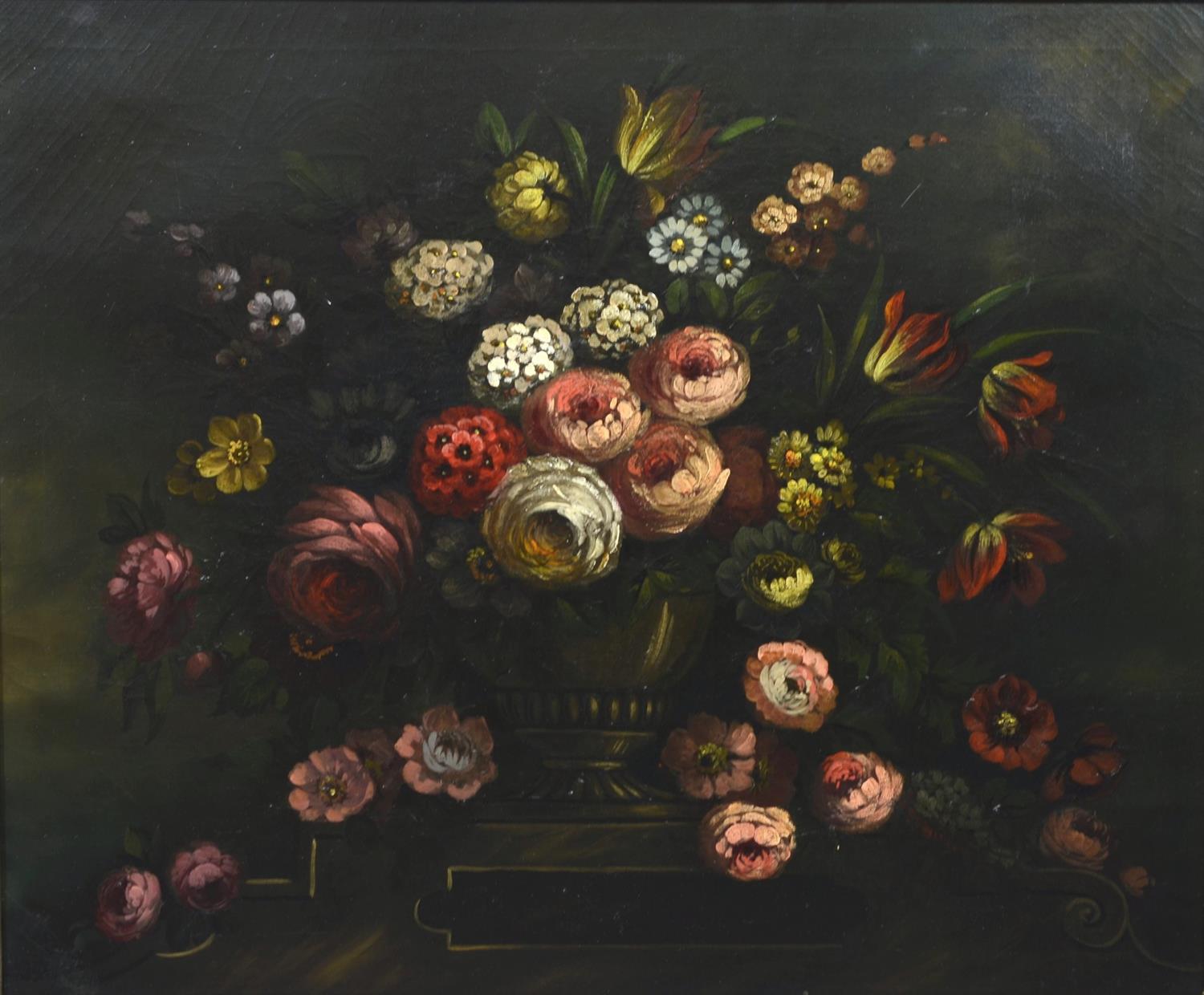 Appraisal: American School th Century oil on canvas Floral Bouquet x