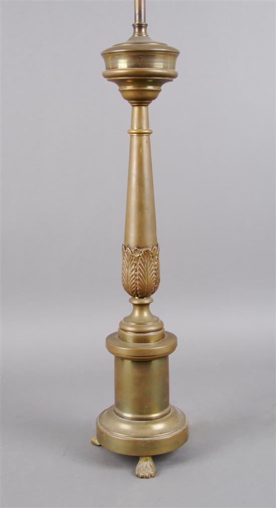 Appraisal: A Brass Empire Style Lamp Height inches