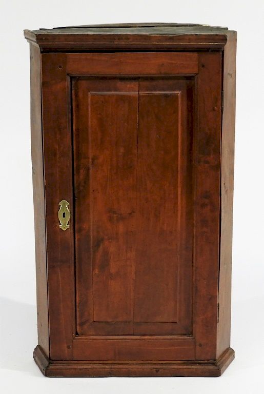 Appraisal: C New England Country Cherry Corner Cabinet New England Circa