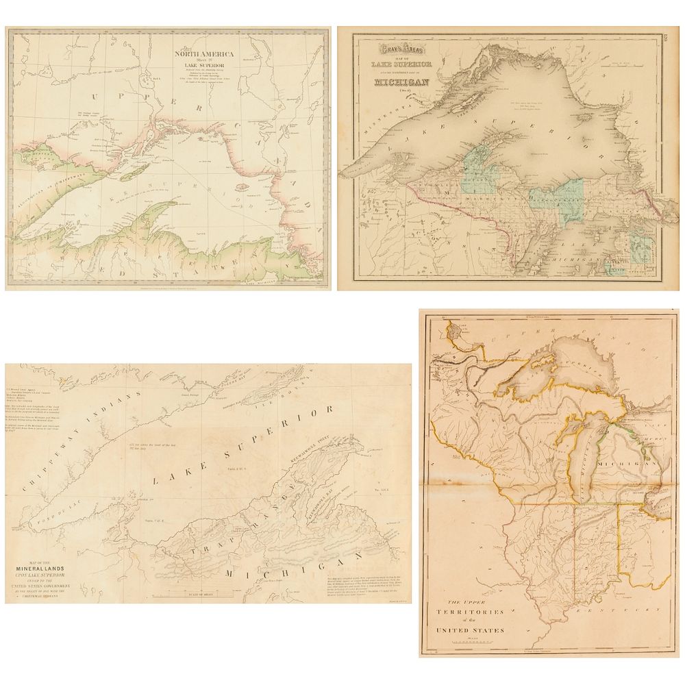 Appraisal: Grp Maps of Lake Superior Group of four maps of