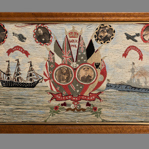 Appraisal: A World War I Commemorative Woolwork Picture English Circa x