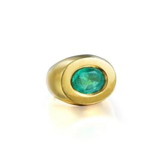 Appraisal: An Emerald Ring Crafted out of K yellow gold featuring