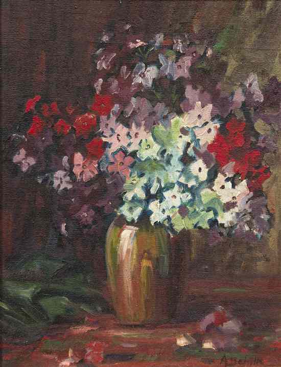 Appraisal: Alice Schille American - Still Life with Flowers oil on