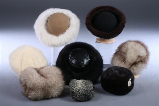 Appraisal: LARGE GROUP OF FUR HATS AND MUFFS Approximately fur and