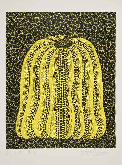 Appraisal: Yayoi Kusama b Pumpkin k silkscreen printed in colours signed