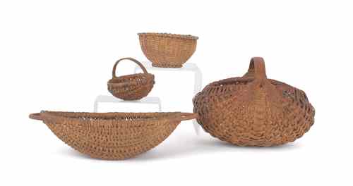 Appraisal: Group of four splint baskets th c tallest -