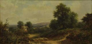 Appraisal: MAIDMENT Henry Oil on Canvas Country Landscape with Cottage and