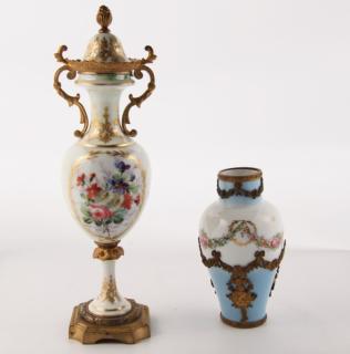 Appraisal: MISCELLANEOUS SEVRES CABINET VASES MISCELLANEOUS SEVRES CABINET VASES THE LARGER