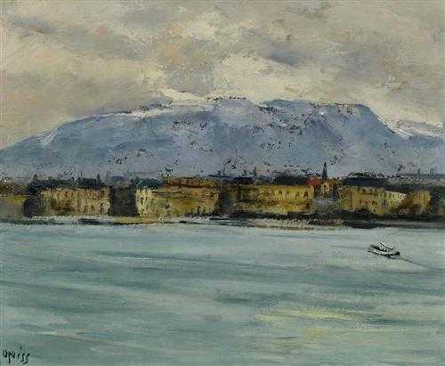 Appraisal: OGUISS TAKANORI Ibori - Paris View of Geneva from Quai