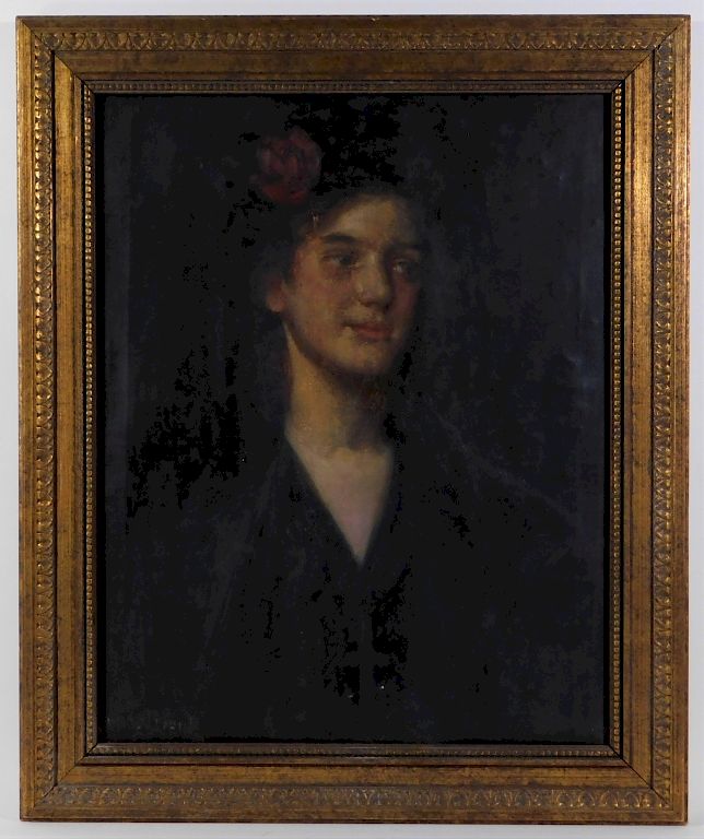 Appraisal: Hugo Breul O C Portrait Painting of a Young Woman