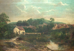 Appraisal: English Provincial School late th early th century- Village scene