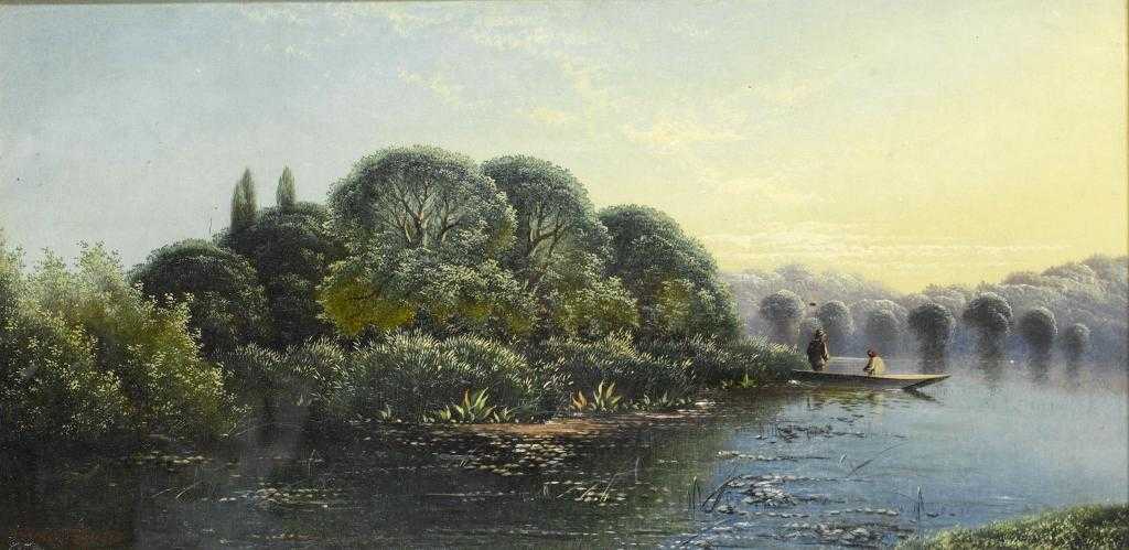 Appraisal: EDWIN HENRY BODDINGTON - LANDSCAPE WITH ANGLERS signed and dated