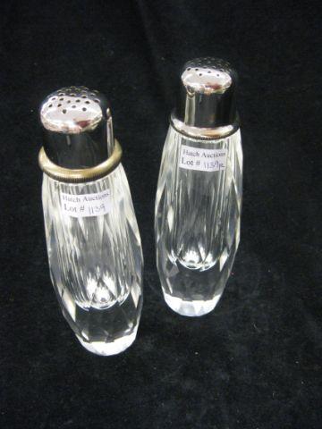 Appraisal: Cut Crystal Tall Salt Pepper silverplate tops excellent