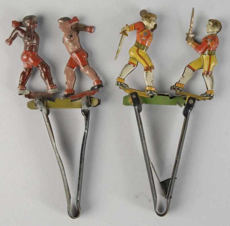 Appraisal: Lot of Tin Litho Figural Squeeze Penny Toys Description German