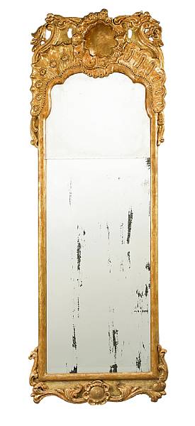 Appraisal: A Danish Rococo giltwood pier mirror second half th century