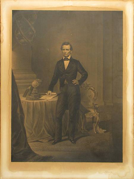 Appraisal: LINCOLN ABRAHAM Engraved portrait by J C Buttre x inches