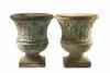 Appraisal: GARDEN URNS - Pair of classical form cast stone garden