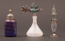 Appraisal: Trio of Glass Perfume Bottles Trio of glass perfume bottles