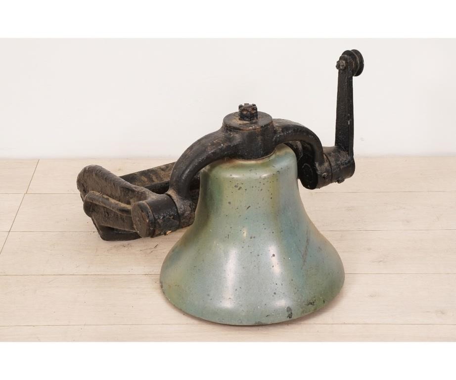 Appraisal: A steam locomotive bell and yoke th c made of