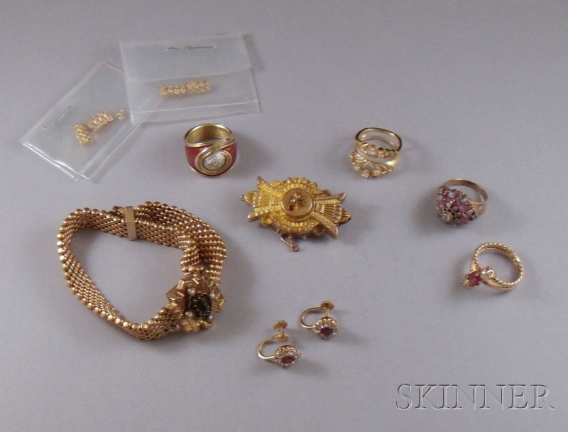 Appraisal: Small Group of Assorted Estate Jewelry including a pair of