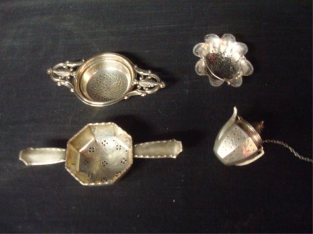 Appraisal: Tiffany Assorted Silver Tiffany strainer with other sterling strainers From