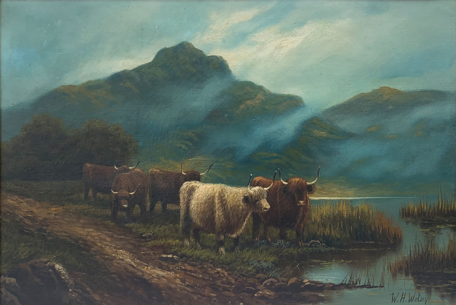 Appraisal: WATSON W H British th Century Highland Cattle by the