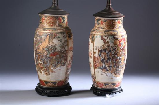 Appraisal: PAIR JAPANESE SATSUMA VASES Meiji period late th early th