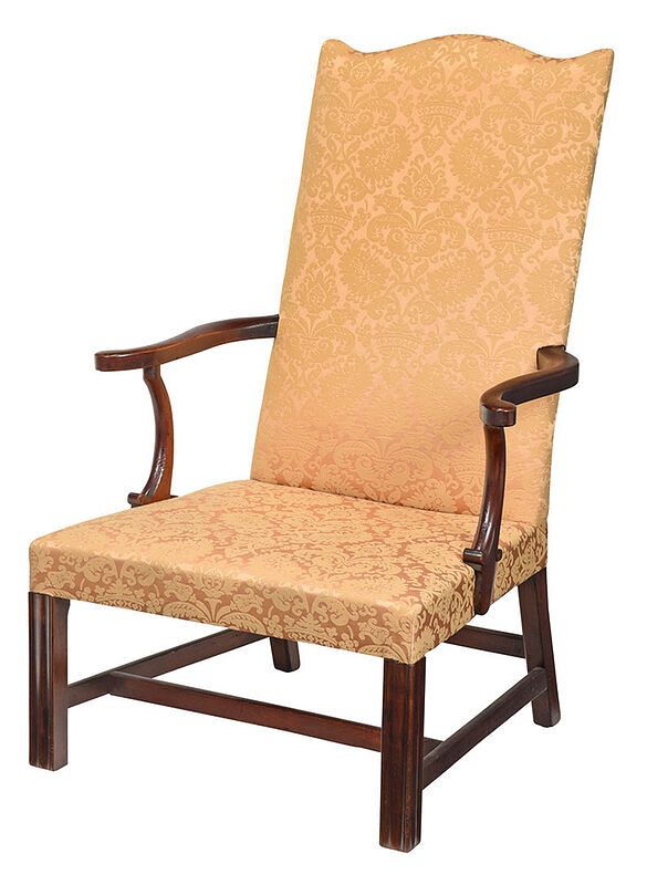 Appraisal: Rare New England Chippendale Mahogany Lolling Chair probably Portsmouth New