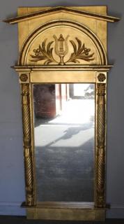 Appraisal: Antique Classical Gilt Wood Carved Pier Mirror Beautiful gilding and