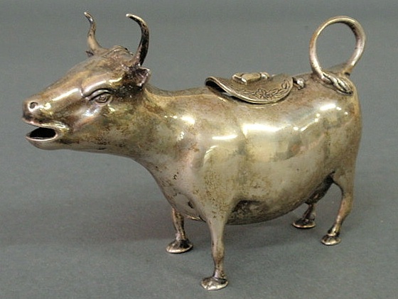 Appraisal: Silver cow creamer hallmarked probably th c h x l