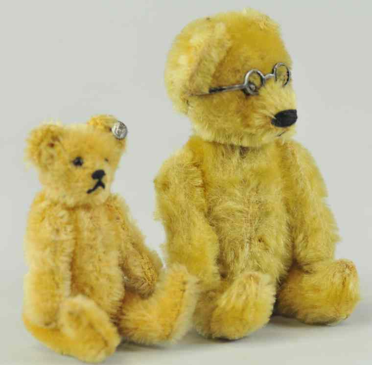 Appraisal: MINI STEIFF TEDDY BEAR W BUTTON YES-NO SCHUCO Both jointed