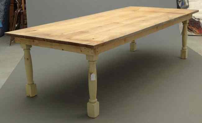 Appraisal: Large primitive farm table Top '' x '' '' Ht