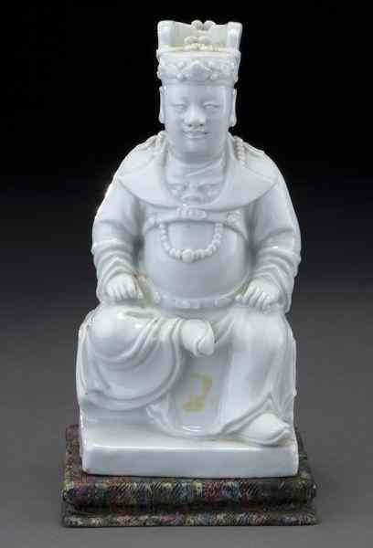 Appraisal: Chinese Qing blanc de Chine porcelain figuredepicting a seated immortal