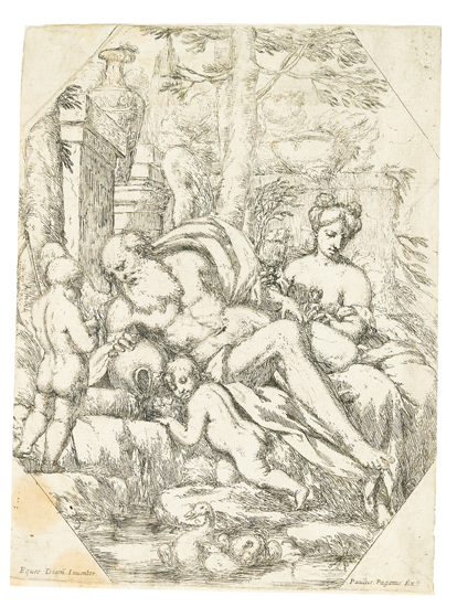 Appraisal: GIUSEPPE DIAMANTINI Group of etchings An Allegory Chronos and Rhea