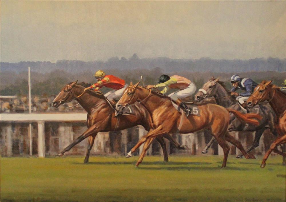 Appraisal: NEIL CAWTHORNE BRITISH - THE RACE Oil on canvas x