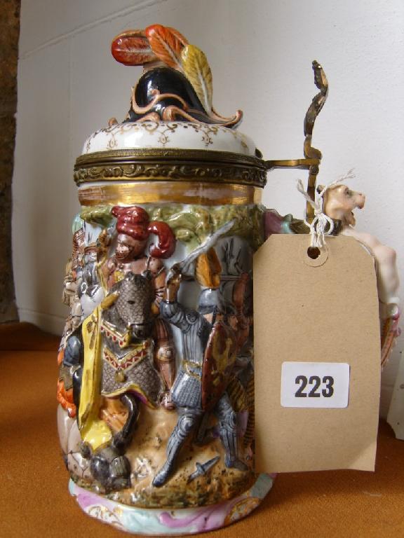 Appraisal: A good quality th century German stein with high relief