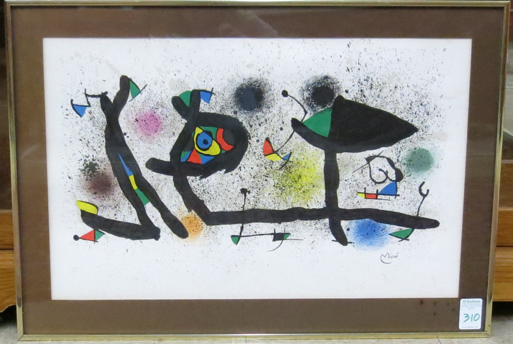 Appraisal: JOAN MIRO LITHOGRAPH ON PAPER Spanish - Sculptures abstract composition