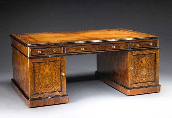 Appraisal: A George III style mahogany partner's desk T Wilson Great