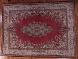 Appraisal: Antique Signed Iranian Isfahan ' x ' Rug Wool having