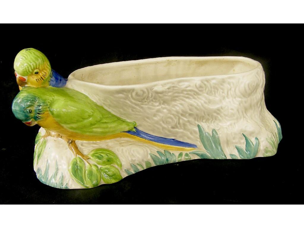 Appraisal: Clarice Cliff 'Lovebirds' jardiniere decorated in pastel shades upon a