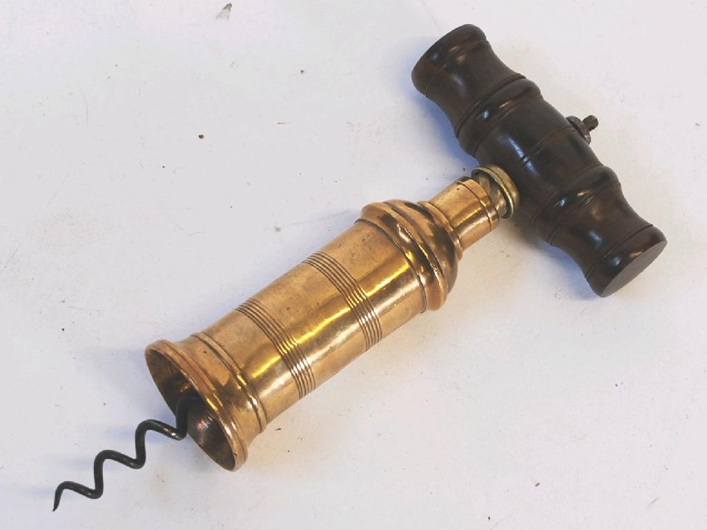 Appraisal: NINETEENTH CENTURY THOMASONS PATENT BARREL CORKSCREW brass body with replacement