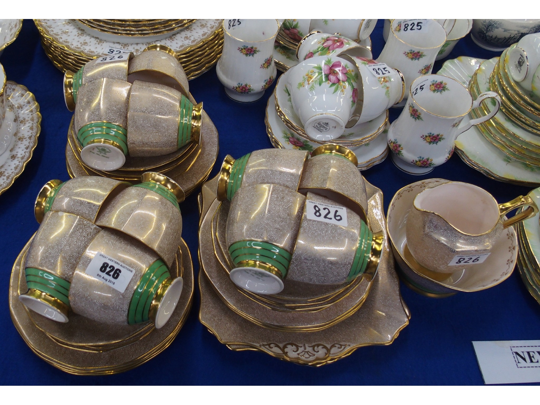 Appraisal: Tuscan Plant China parcel gilt teaset for eight