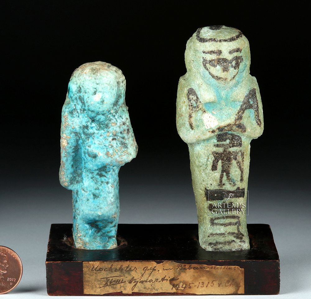 Appraisal: Egyptian th Dynasty Faience Ushabtis Ancient Egypt early New Kingdom