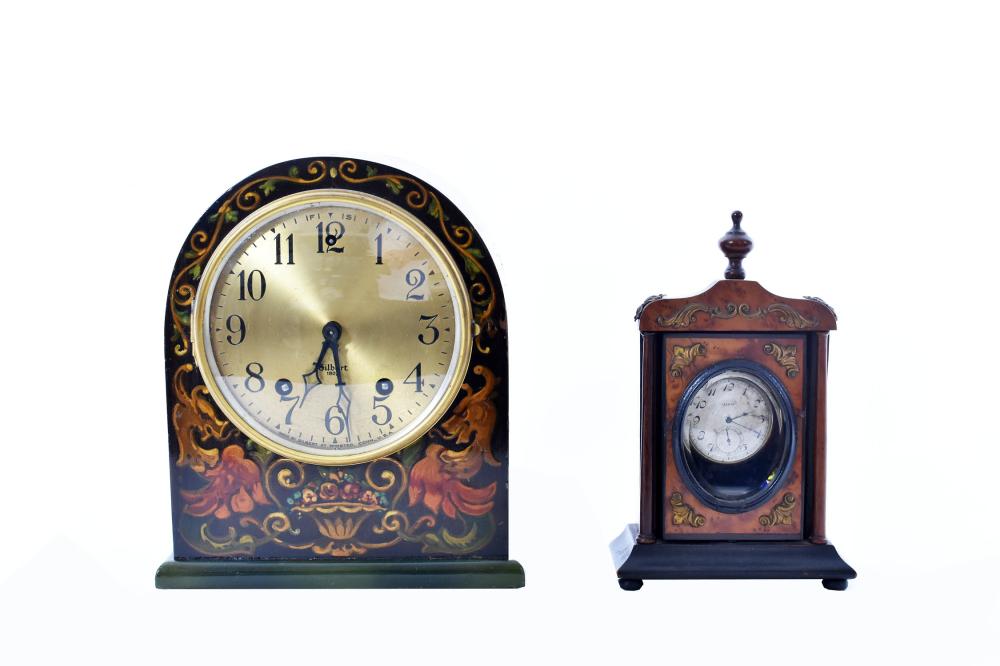 Appraisal: TABLE CLOCK A POCKET WATCH AND A BALL CLOCKThe first