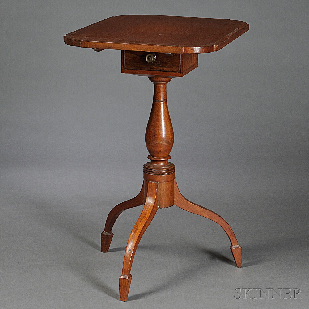 Appraisal: Federal Mahogany Inlaid Tilt-top Candlestand New England early th century