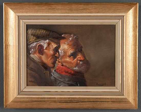 Appraisal: Joseph Sherly Sheppard American b Two Heads of Elderly Gentlemen