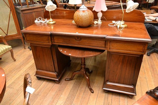 Appraisal: MAHOGANY PEDESTAL SIDEBOARD