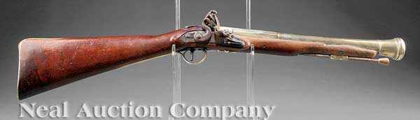 Appraisal: An English Brass Barrel Flintlock Blunderbuss c marked with a