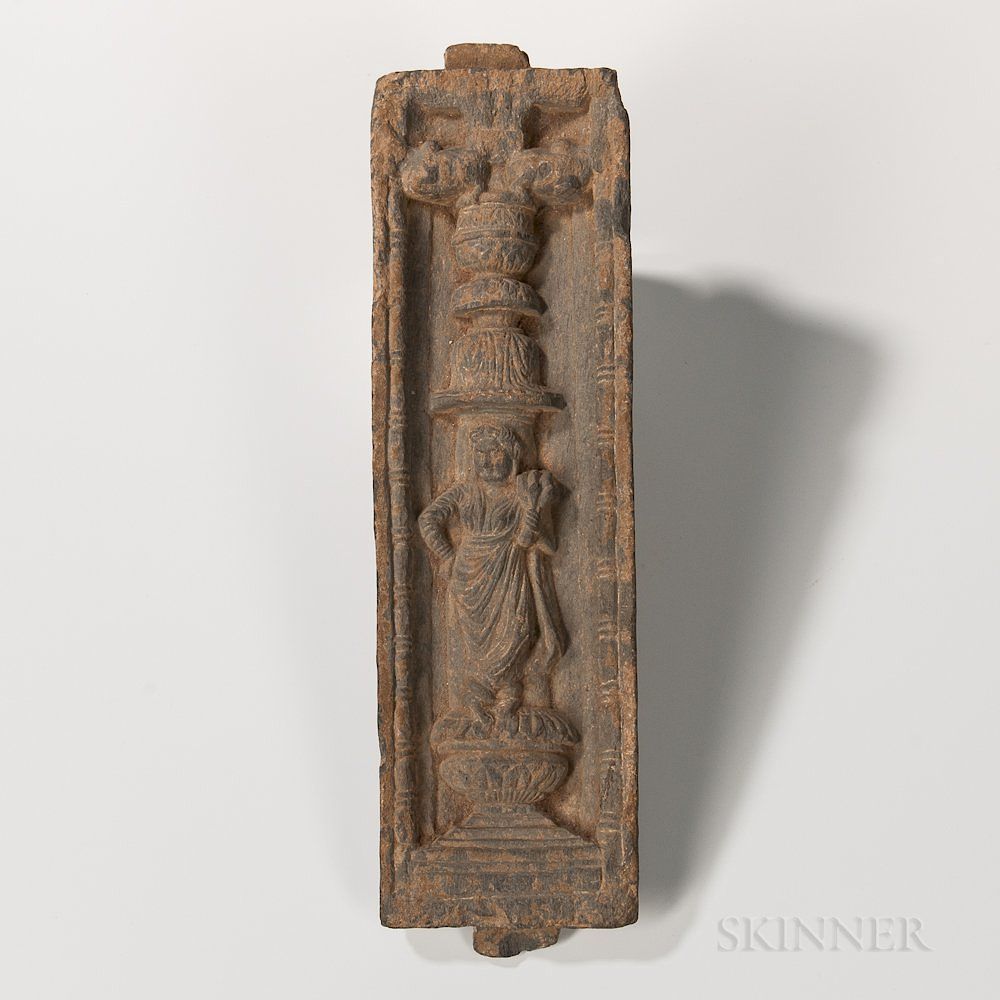 Appraisal: Gandharan Gray Schist Stele Gandharan Gray Schist Stele Kushan possibly